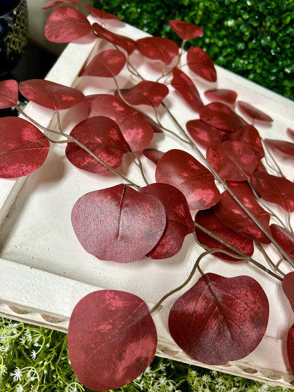 27 Inch Burgundy Apple Leaf Spray