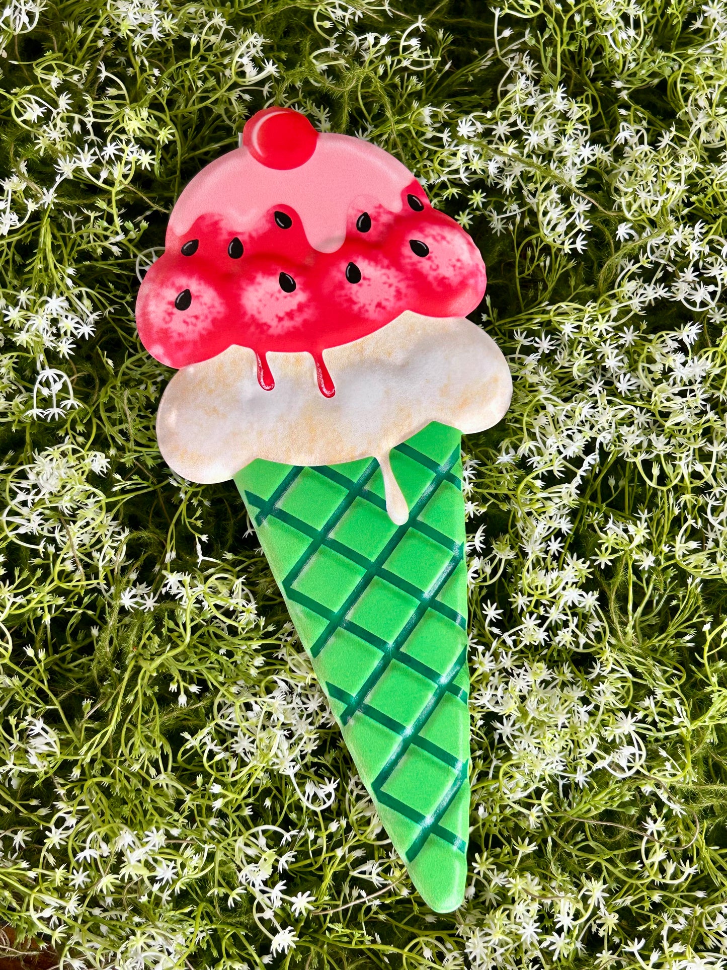 12 Inch Metal Watermelon Ice Cream Cone Sign