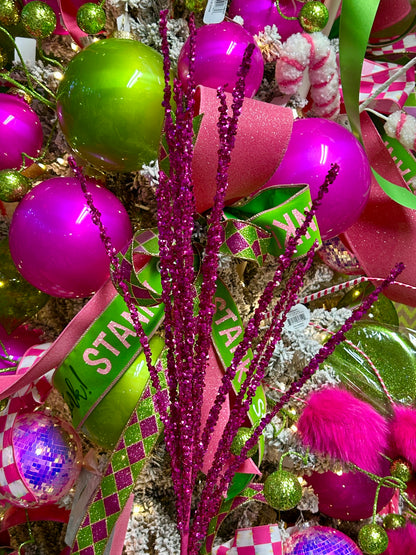 32 Inch Hot Pink Sequin Twig Spray