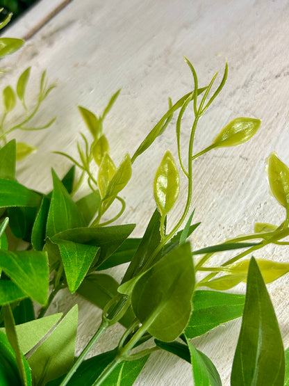 21 Inch Two Tone Green Clematis Leaf Bush
