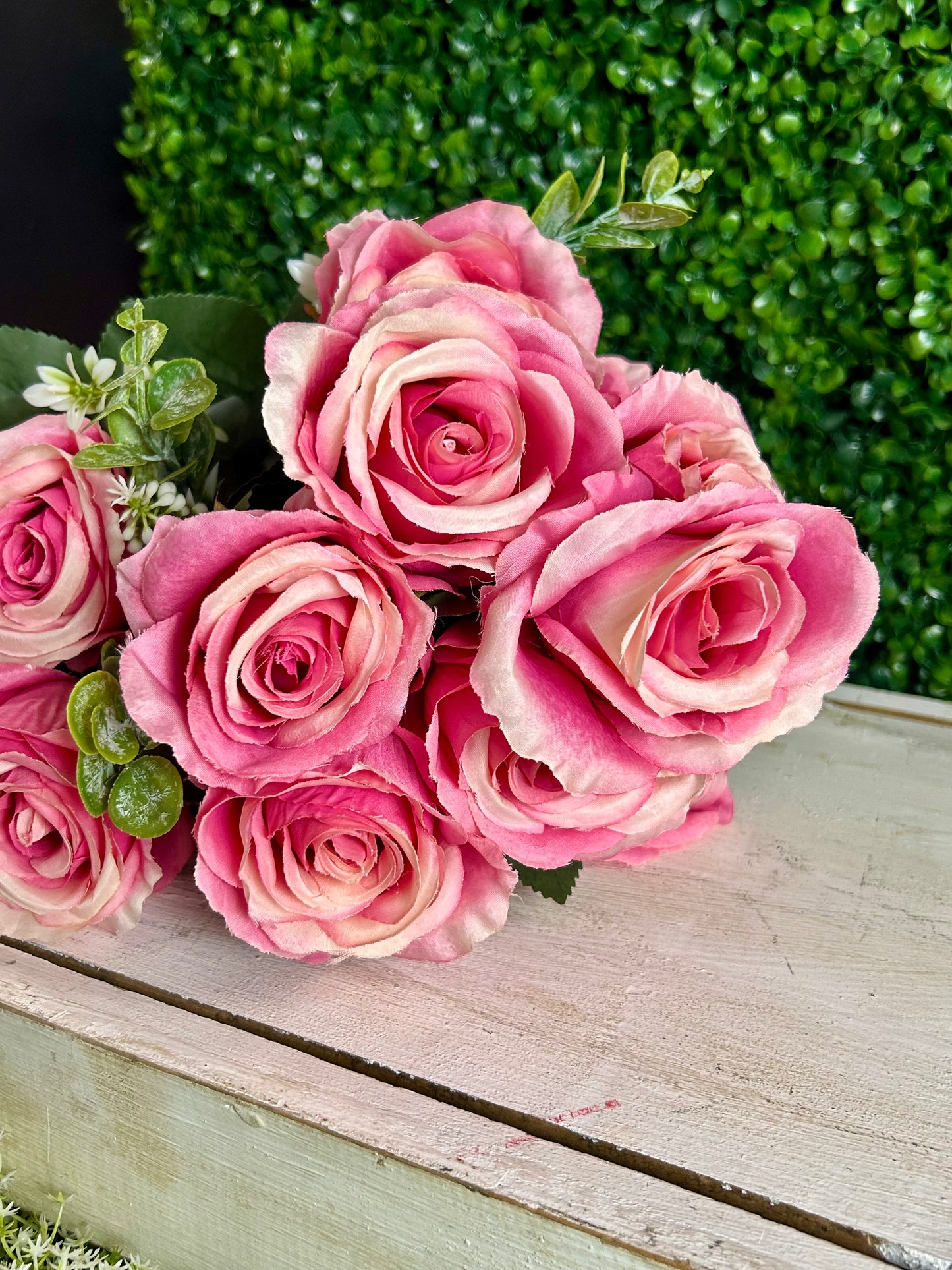 21.5 Inch Pink Rose Bush