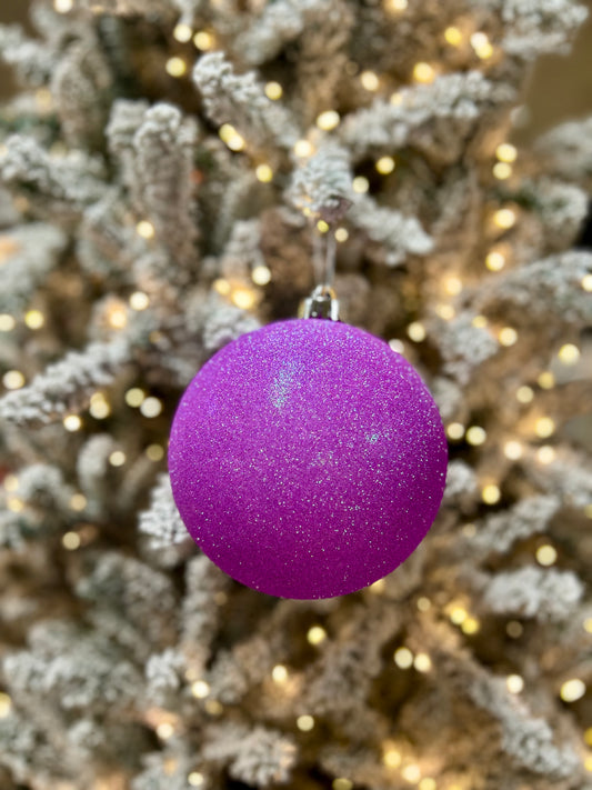 6 Inch Lavender Iridescent Glitter Ornament