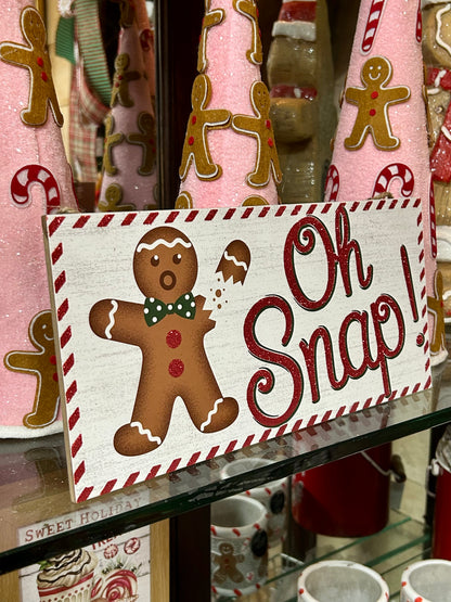 12.5 Inch "Oh Snap!" Glitter Wood Sign