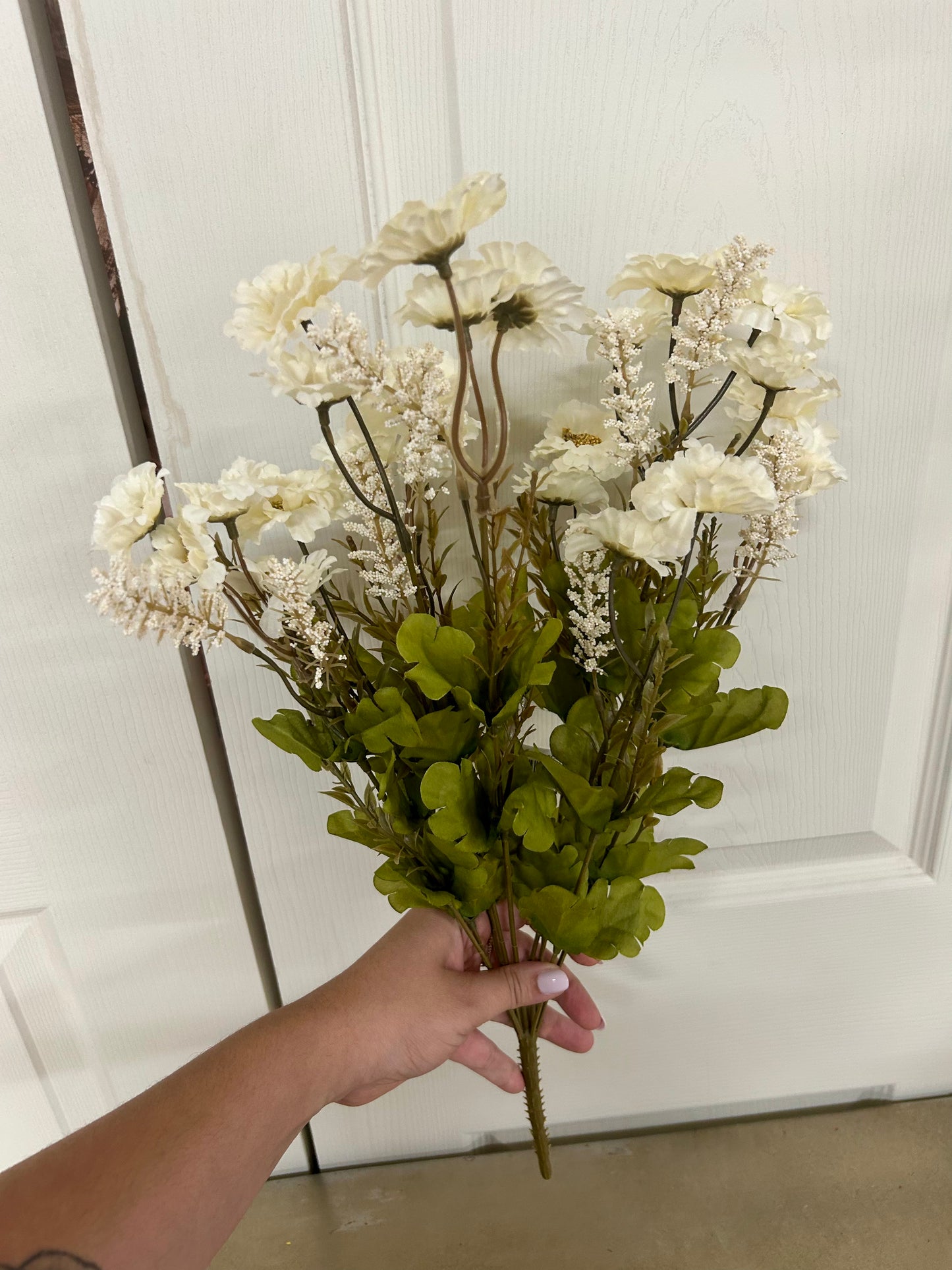 19 Inch Cream Mini Daisy And Astilbe Bush