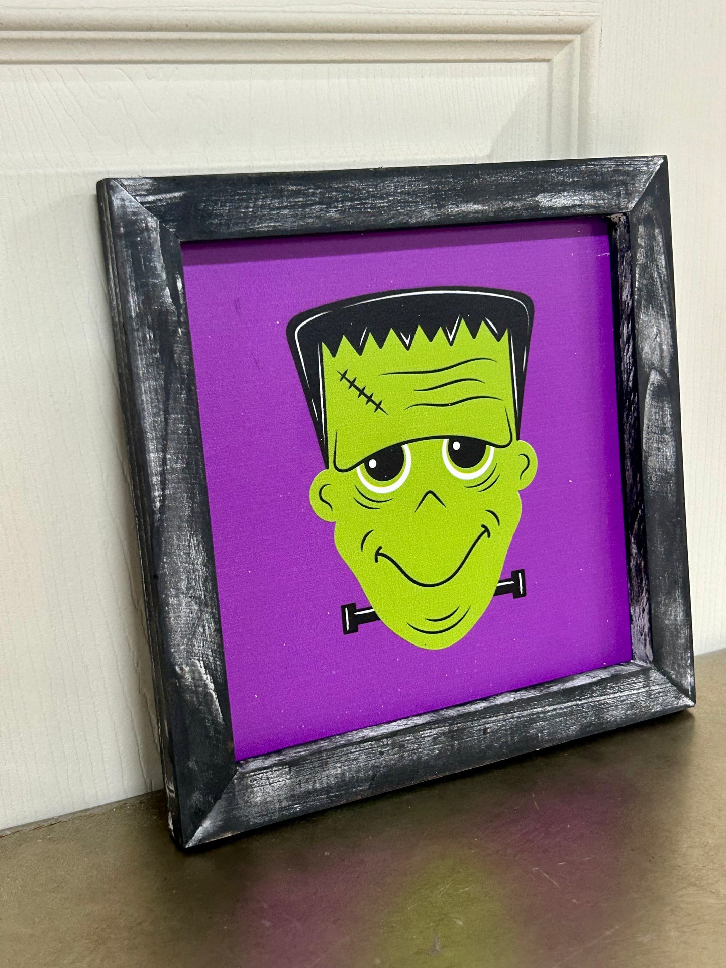 8 Inch Square Wood Halloween Sign Three Styles