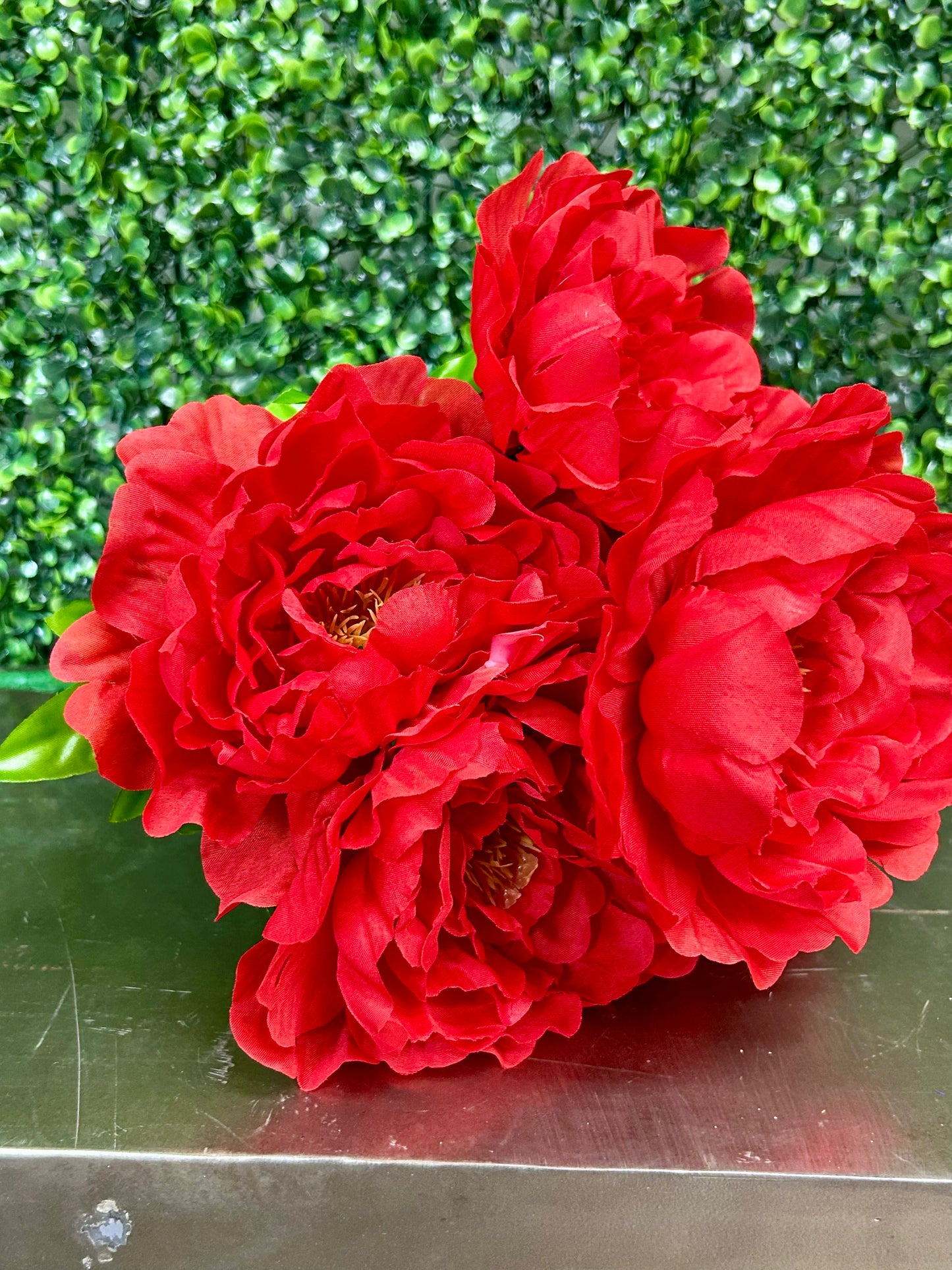 18 Inch Red Large Peony Bush