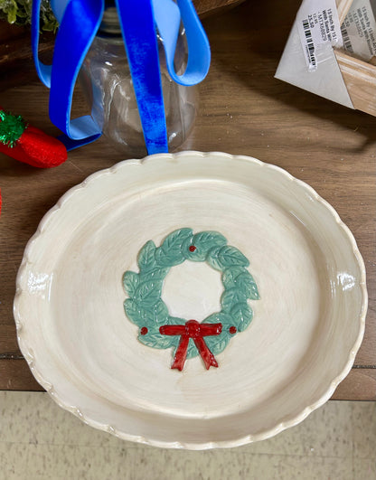 8 Inch Ceramic Wreath Platter