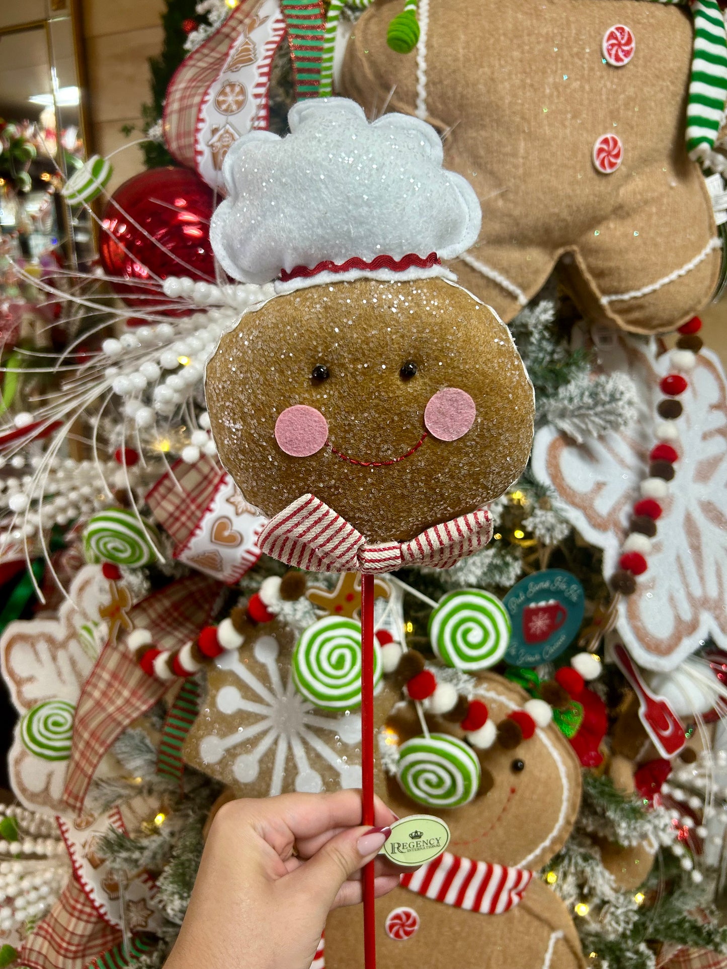18.5 Inch Gingerbread Chef On Stick