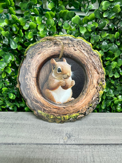 5.25 Inch Squirrel In A Tree Metal Sign
