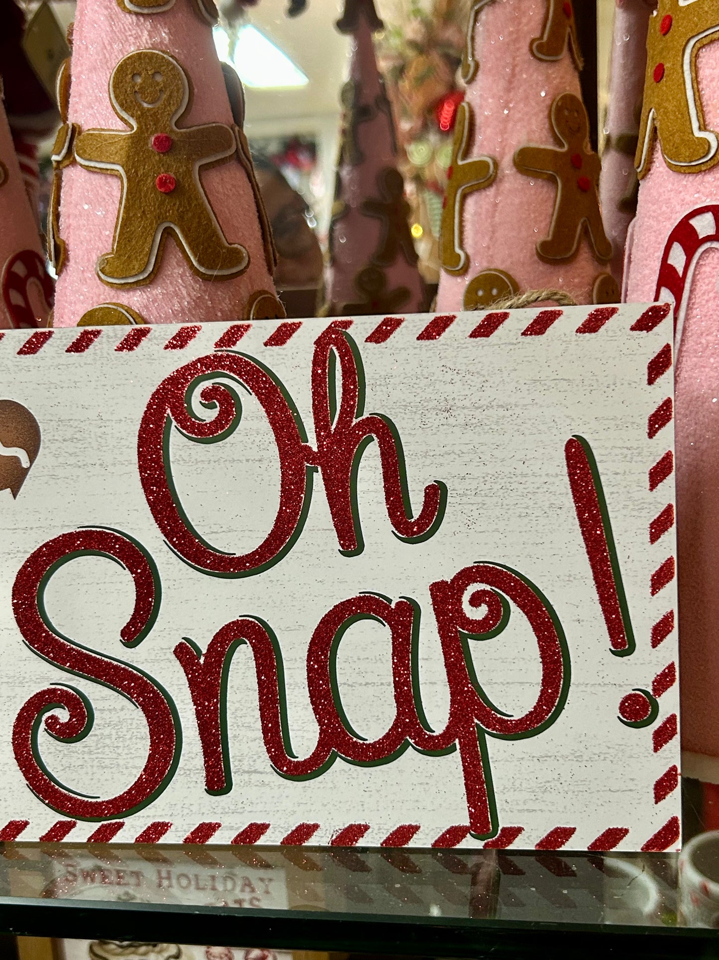 12.5 Inch "Oh Snap!" Glitter Wood Sign