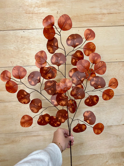 27 Inch Rusty Orange Apple Leaf Spray