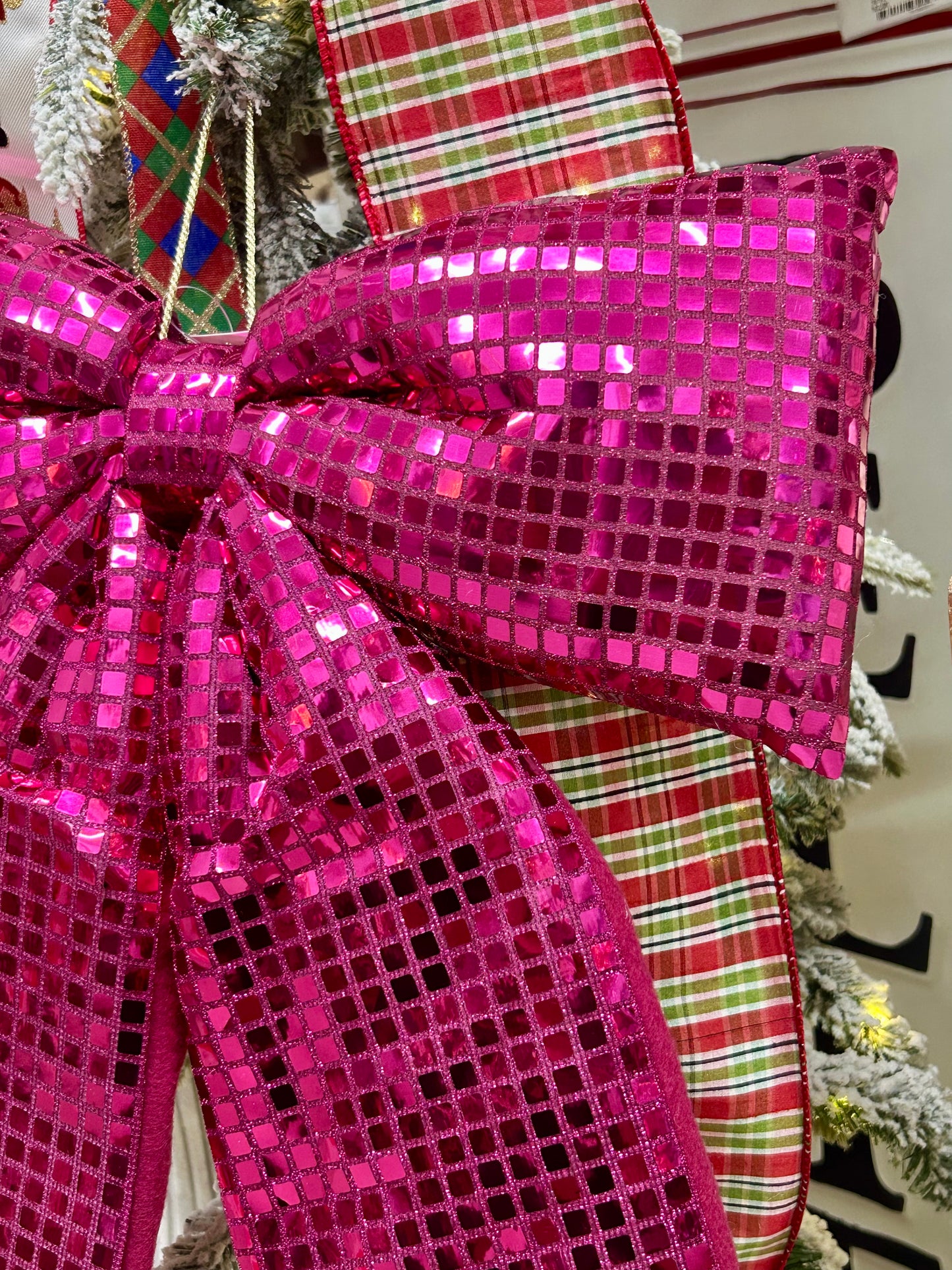 18 Inch Fuchsia Bow Ornament