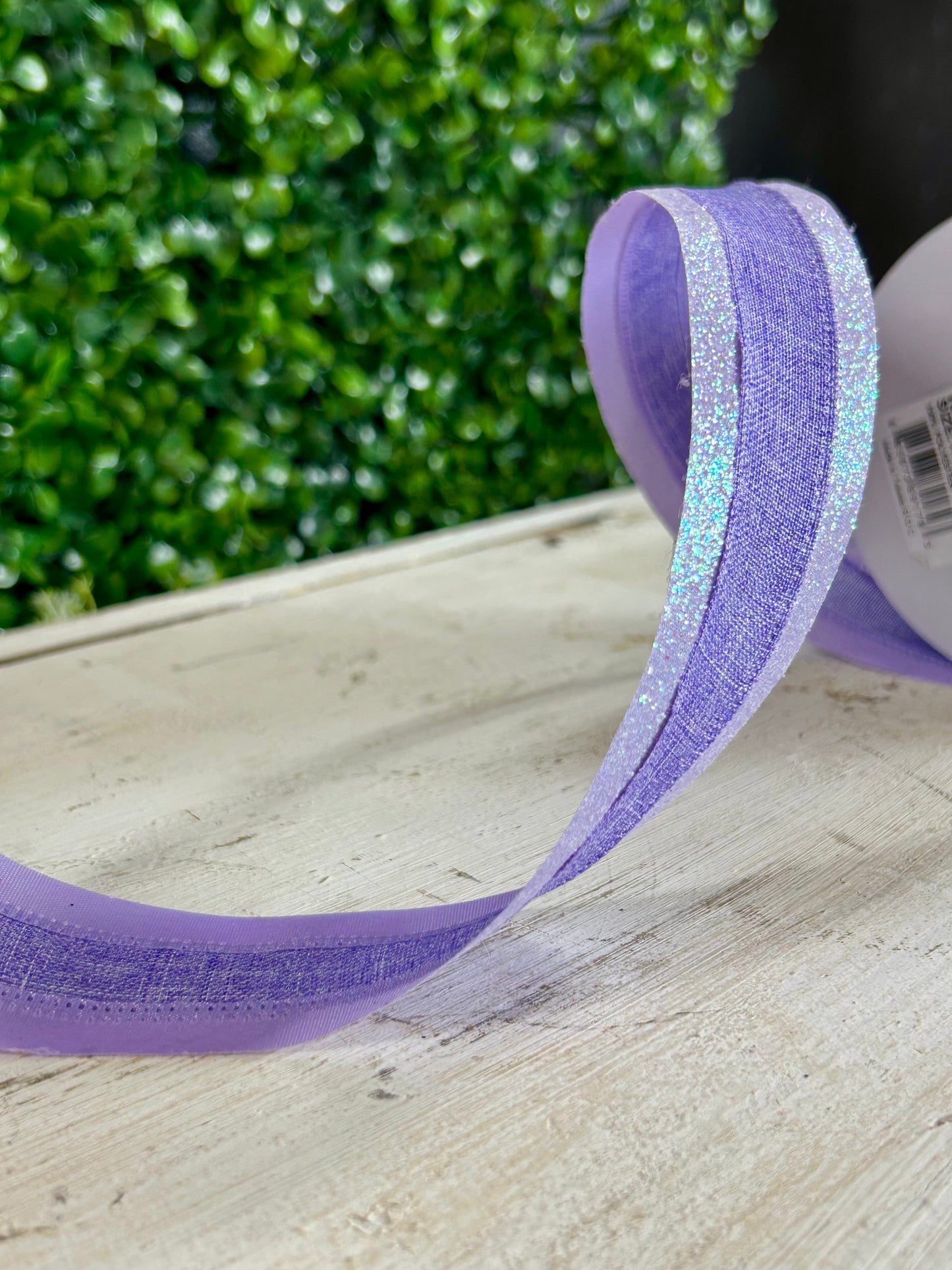 1.5 Inch By 10 Yard Lavender Iridescent Royal Burlap Glitter Ribbon