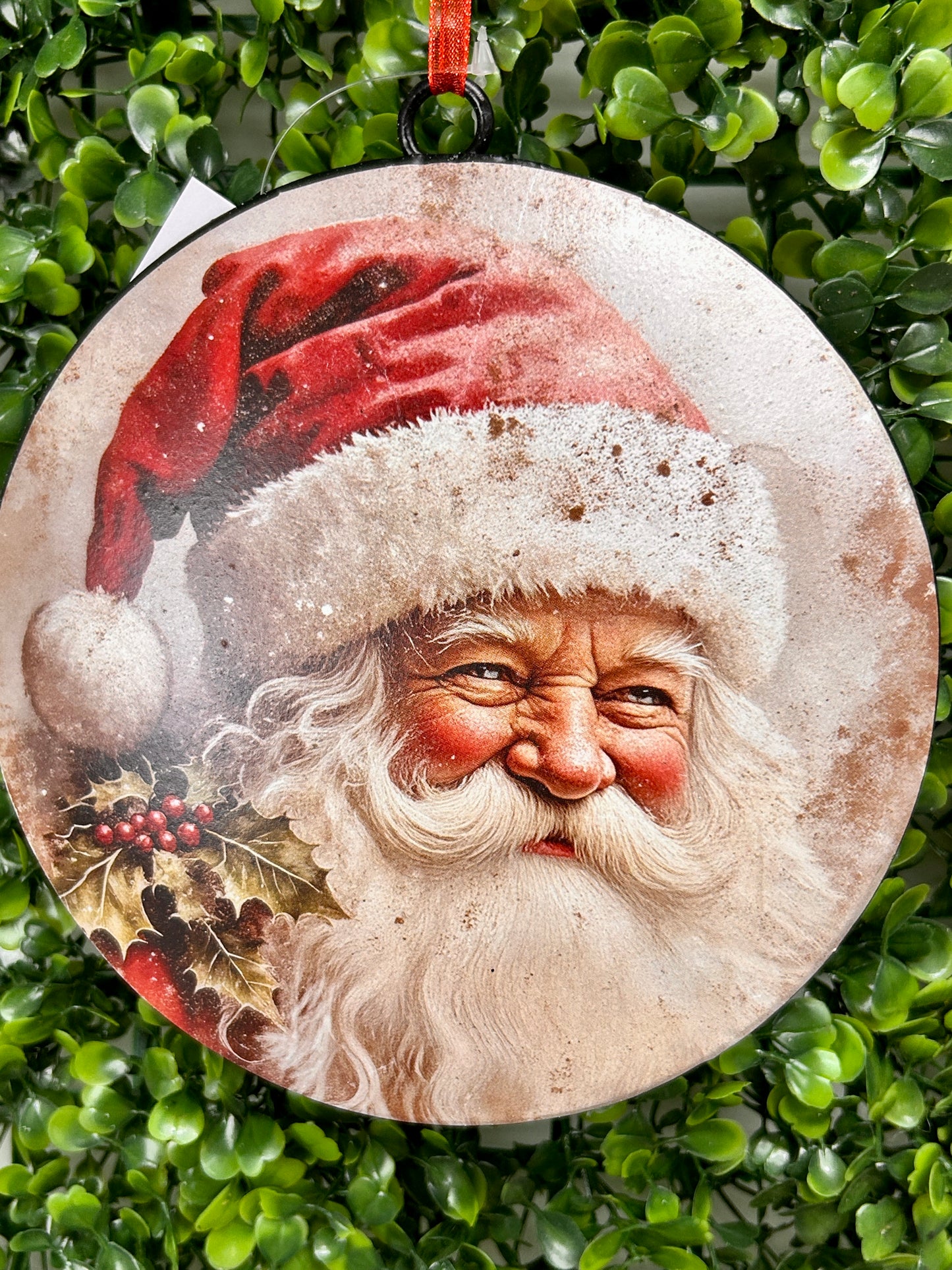 6.1 Inch Metal Holiday Santa Design Ornament