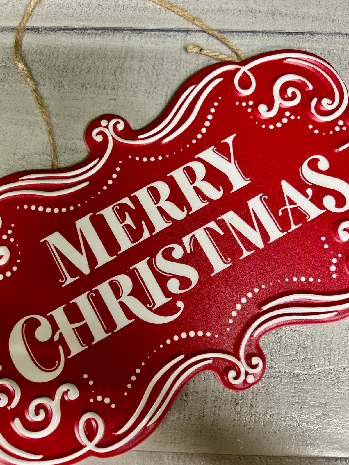 11.5 Inch Red And White Merry Christmas Sign
