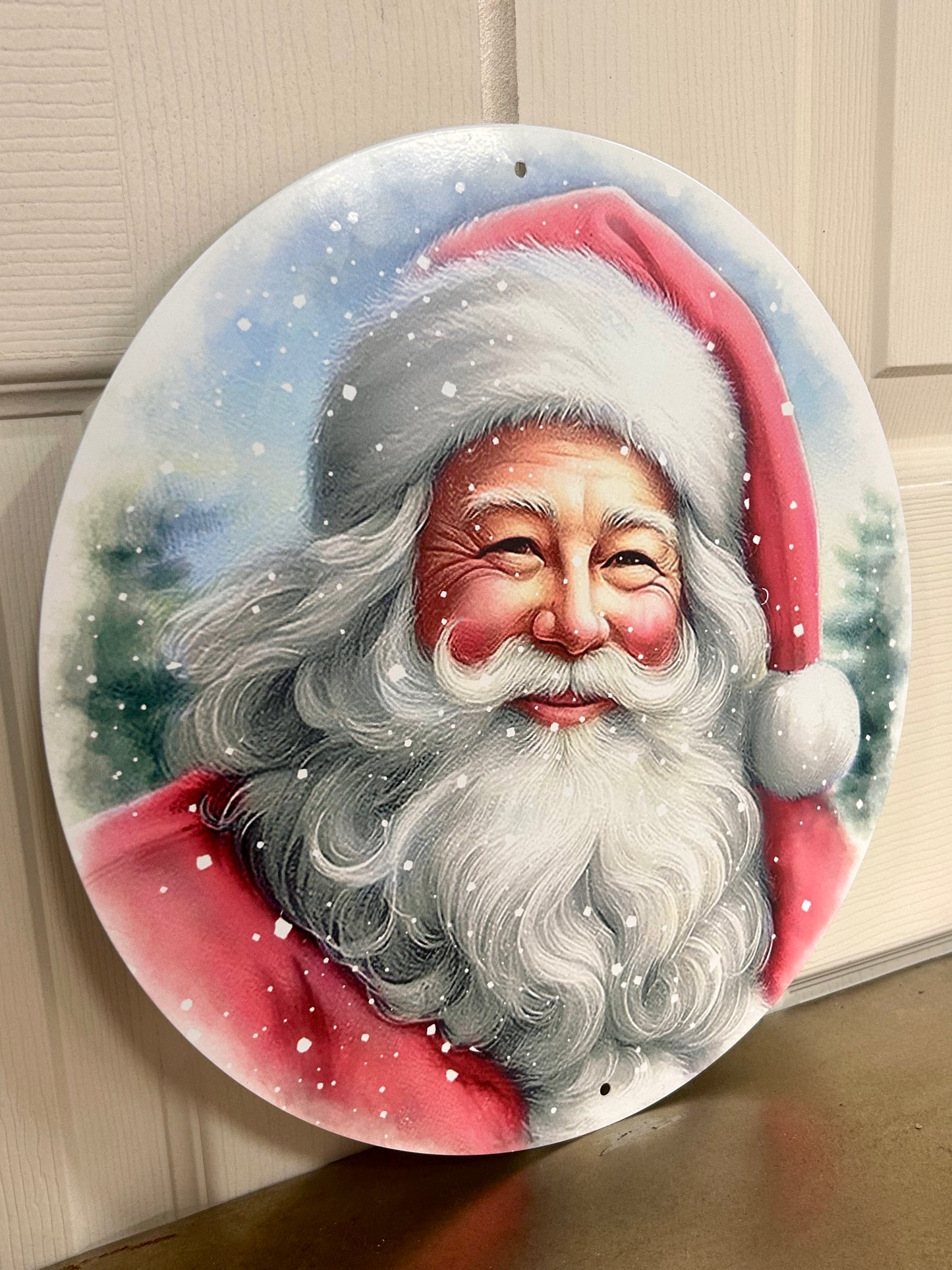 12 Inch Santa Portrait Metal Sign