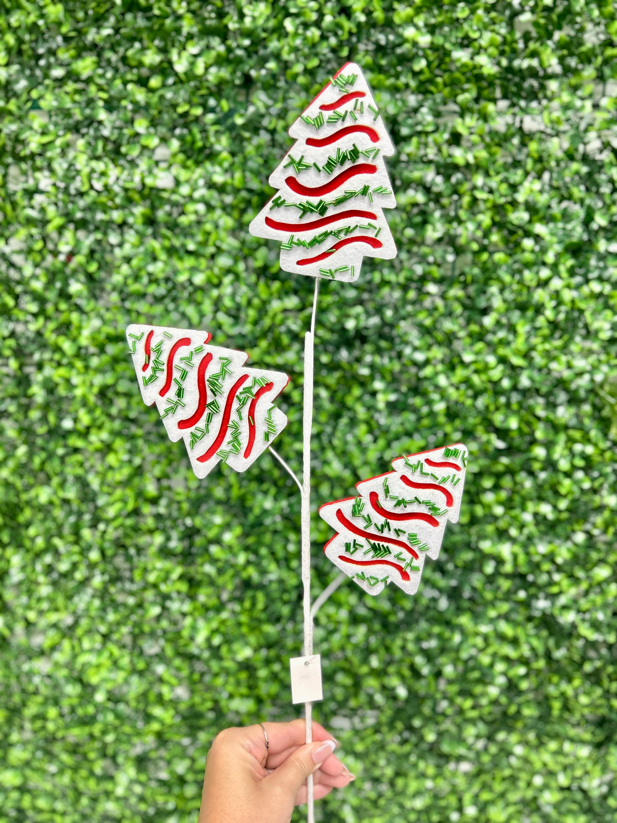 27 Inch Felt Beaded Christmas Tree Cake Spray