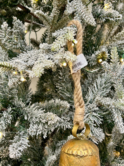 12 Inch Gold Antique Metal Bell Ornament