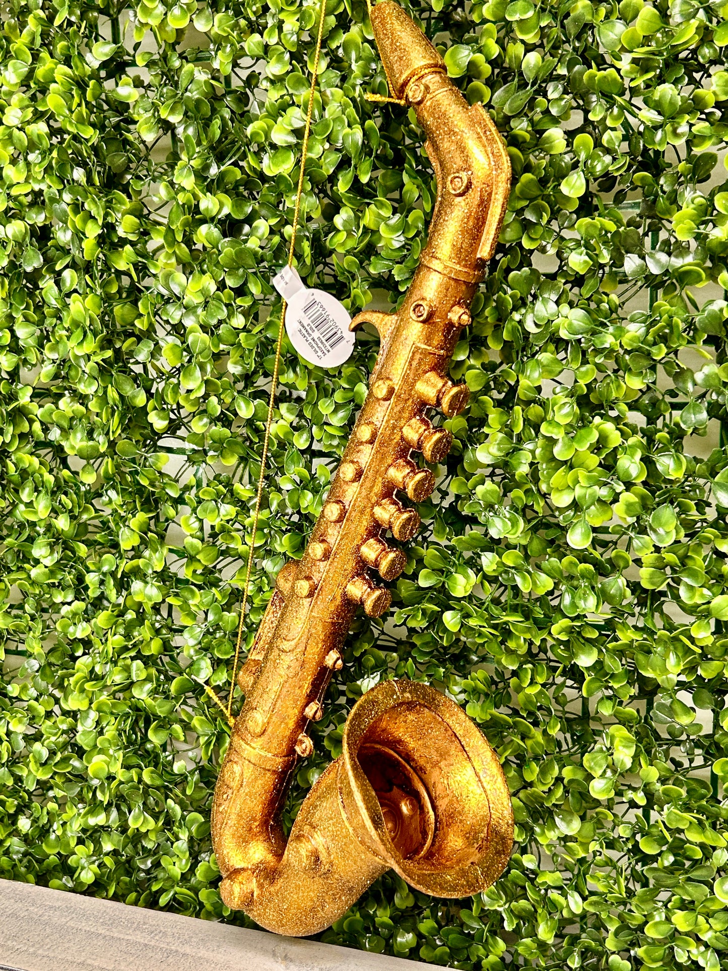 17 Inch Gold Gilded Plastic Saxophone Ornament
