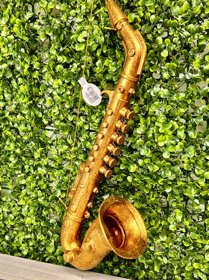 17 Inch Gold Gilded Plastic Saxophone Ornament