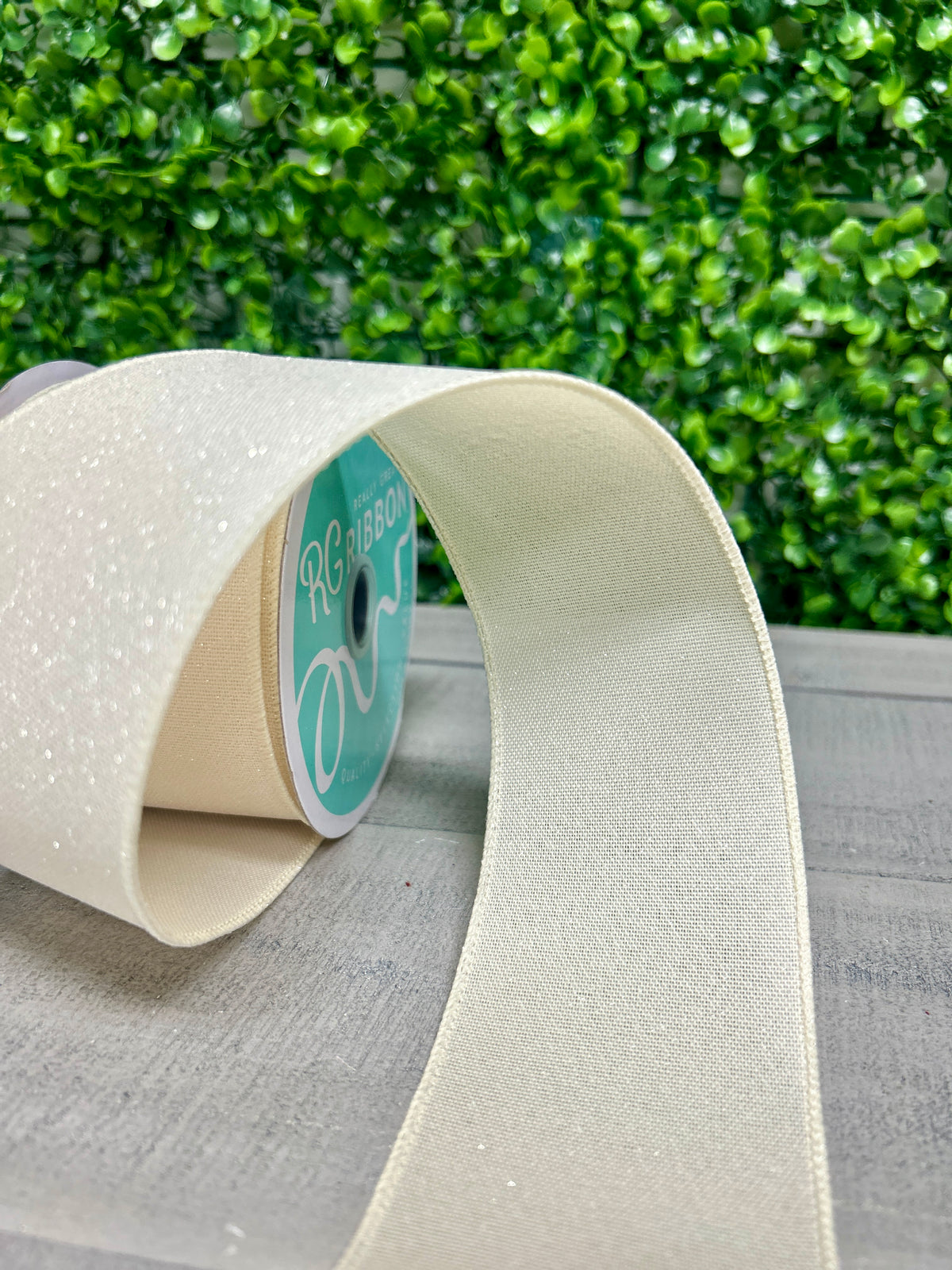 2.5 Inch By 10 Yard Dark Cream Crystal Shine Ribbon
