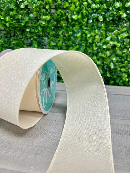 2.5 Inch By 10 Yard Dark Cream Crystal Shine Ribbon