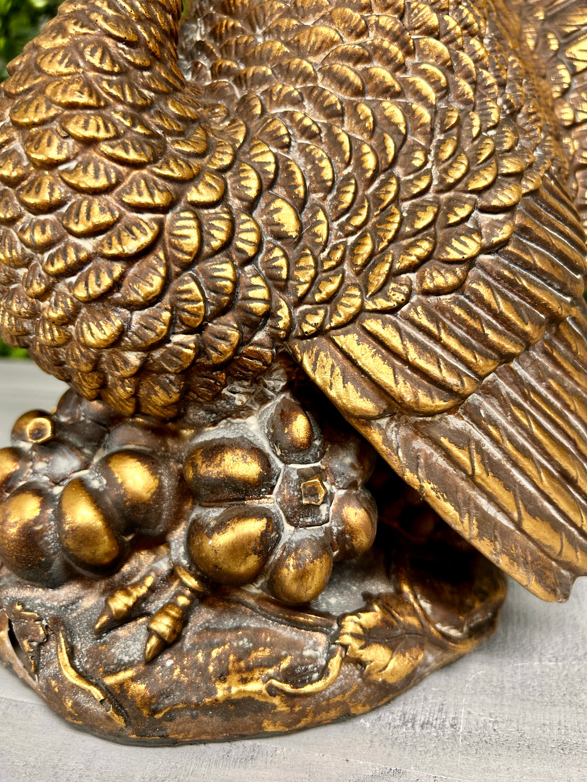 11.5 Inch Resin Antique Gold Turkey