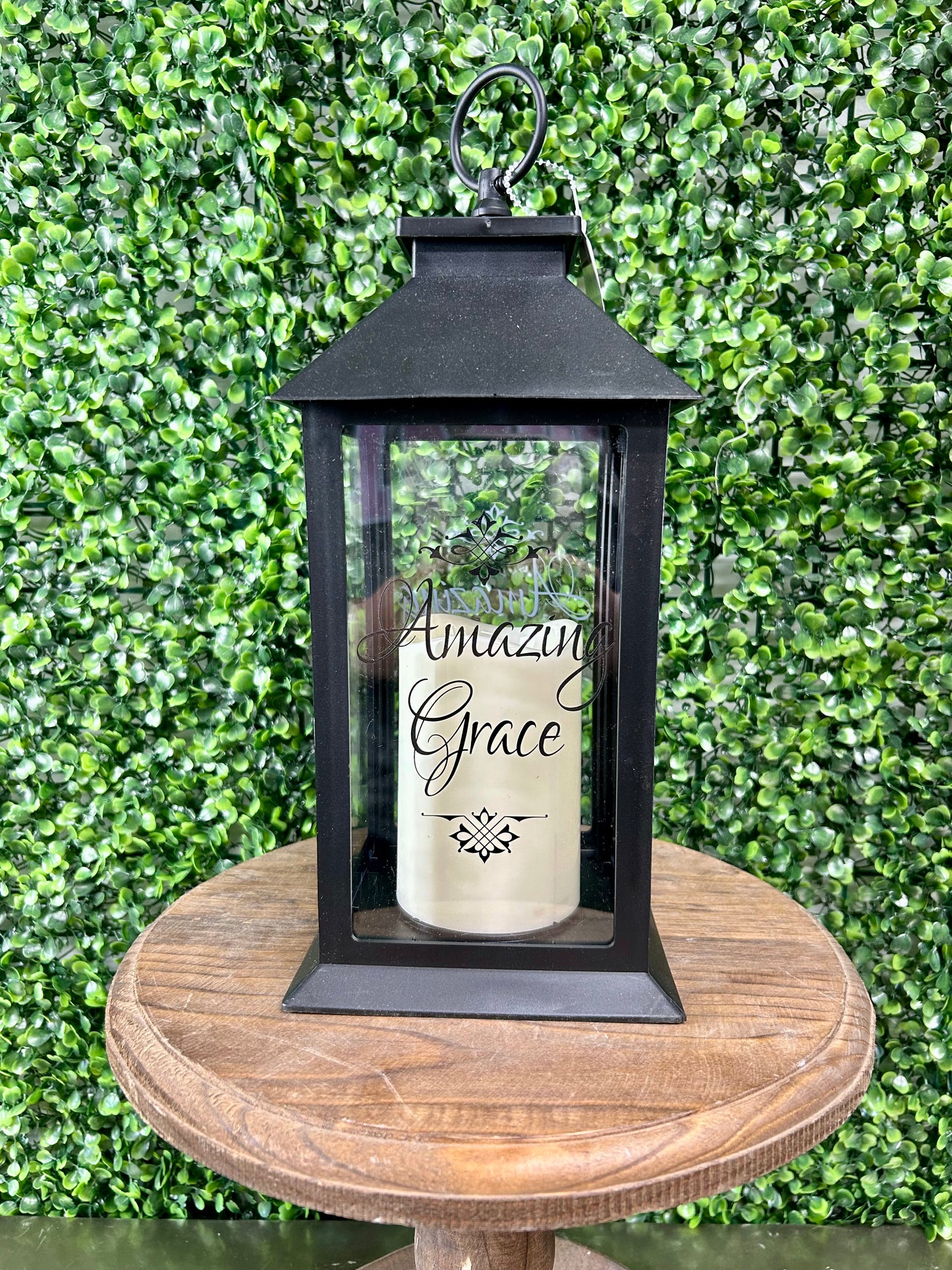 12 Inch Amazing Grace Battery Operated Candle Lantern