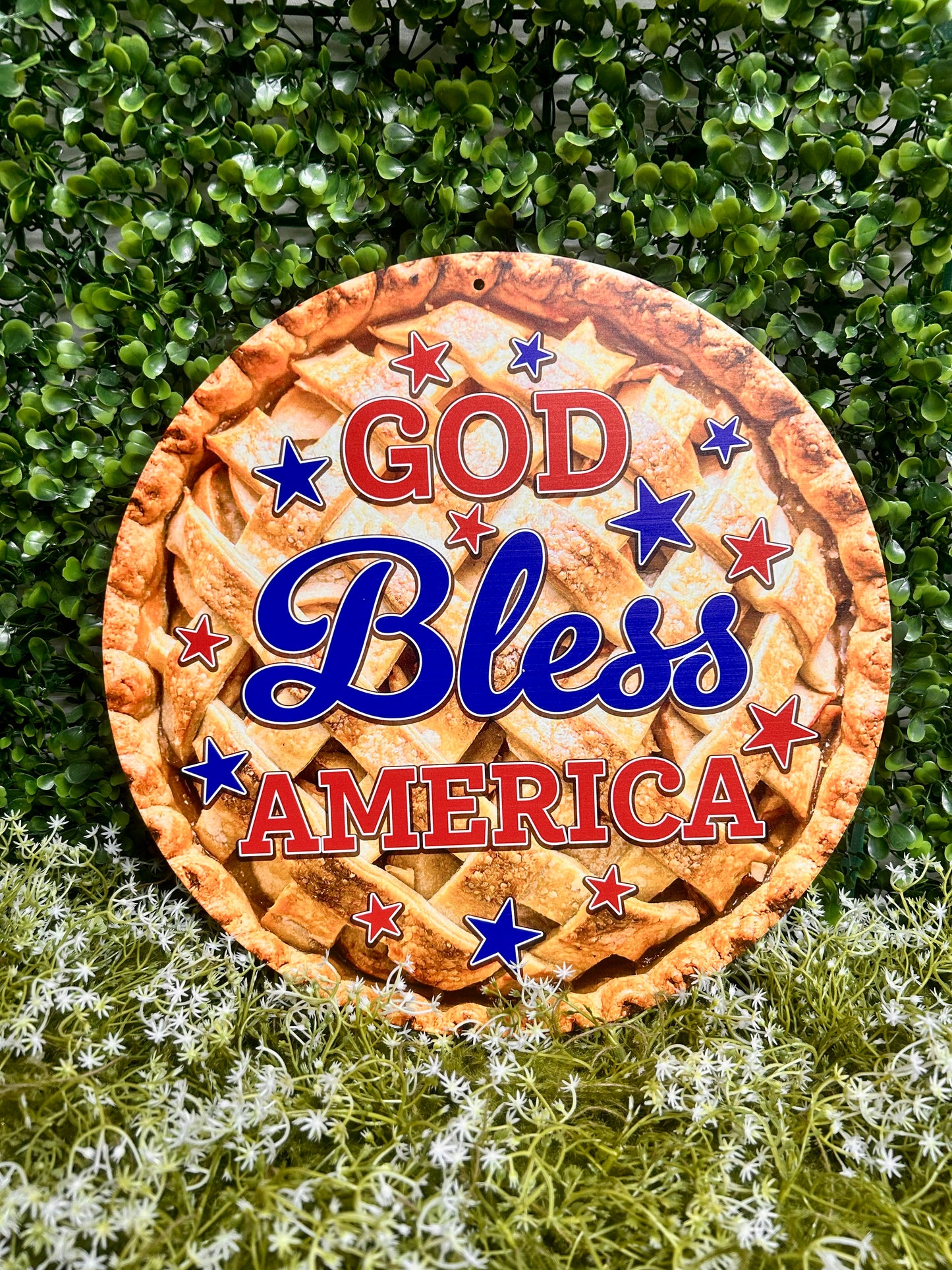 12 Inch God Bless America Apple Pie Sign