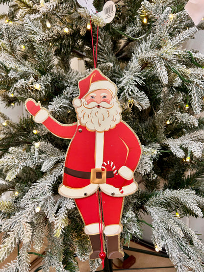 12.75 Inch Cardboard Santa Pull Toy Ornament