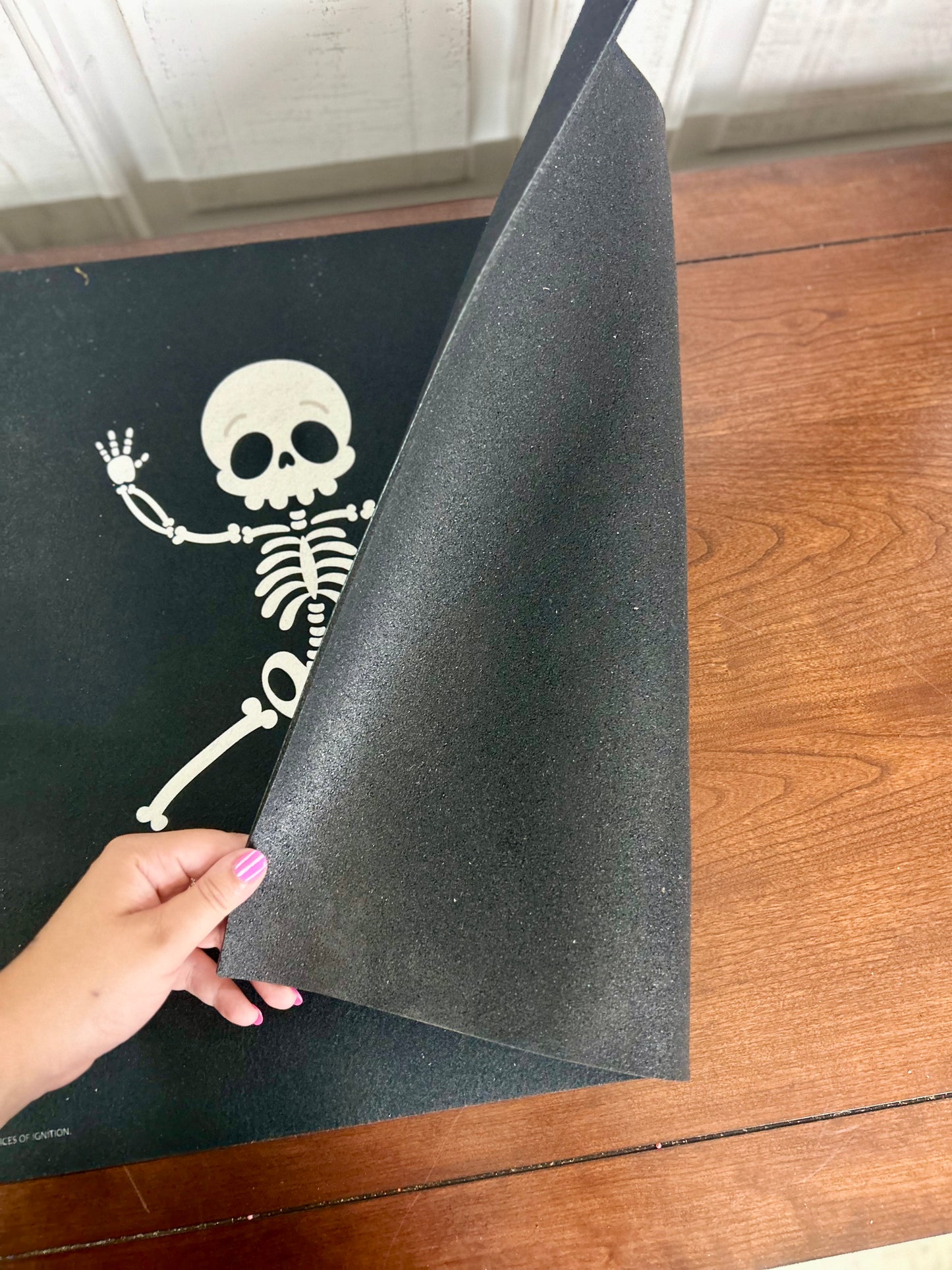 Happy Halloween Skeleton Door Mat