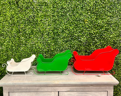 Metal Holiday Sleigh Three Assorted