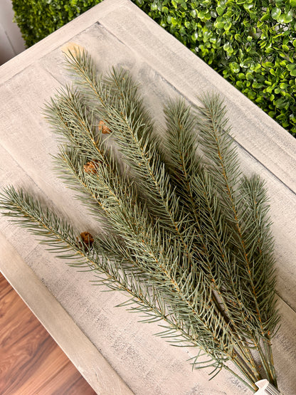 25 Inch Green Pine Bush With Small Pinecones