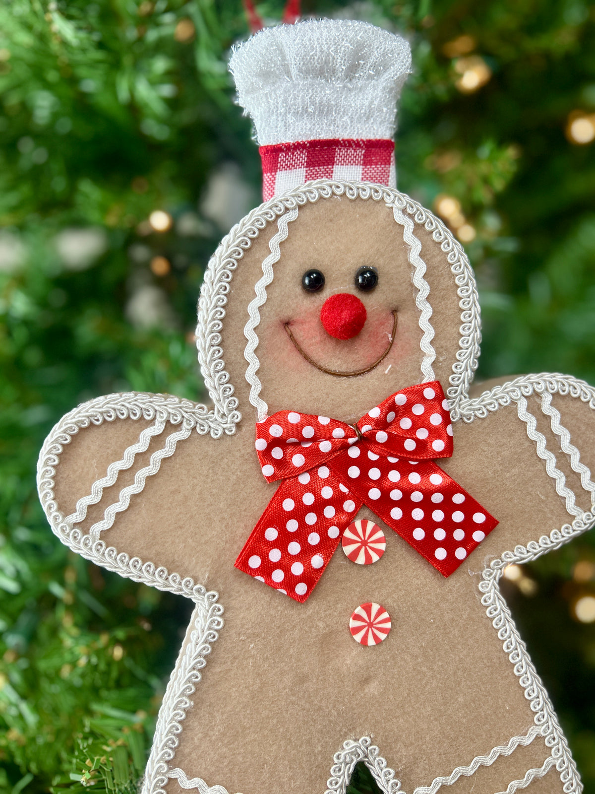 12 Inch Hancrafted Hanging Holiday Gingerbead Man