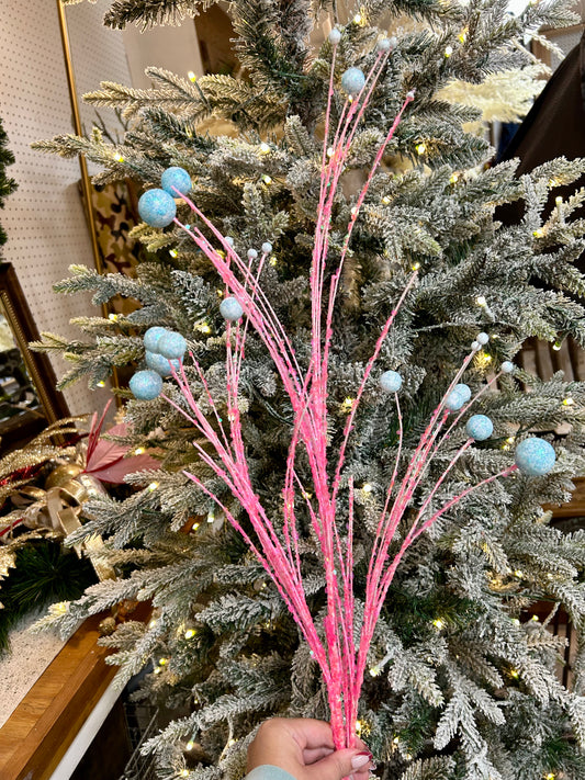 35 Inch Pink And Blue Wildly Perfect Twig Ball Spray