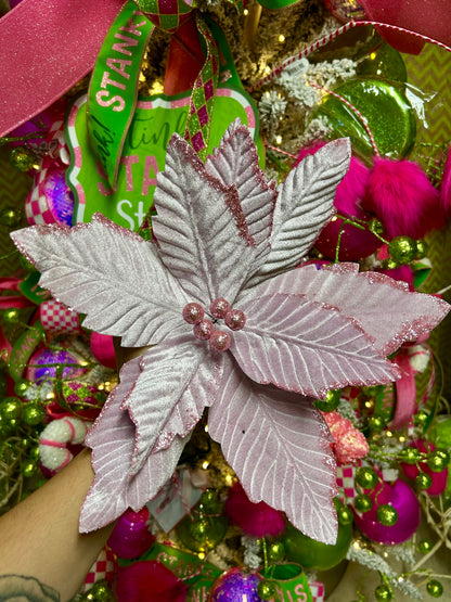 12.5 Inch Lavender Velvet Poinsettia