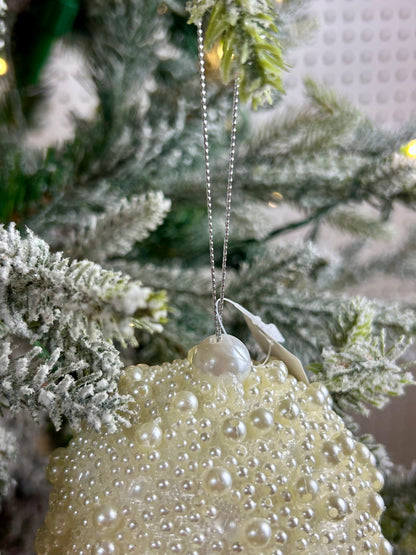 3.5-5.25 Inch White Pearl Ornament Two Styles