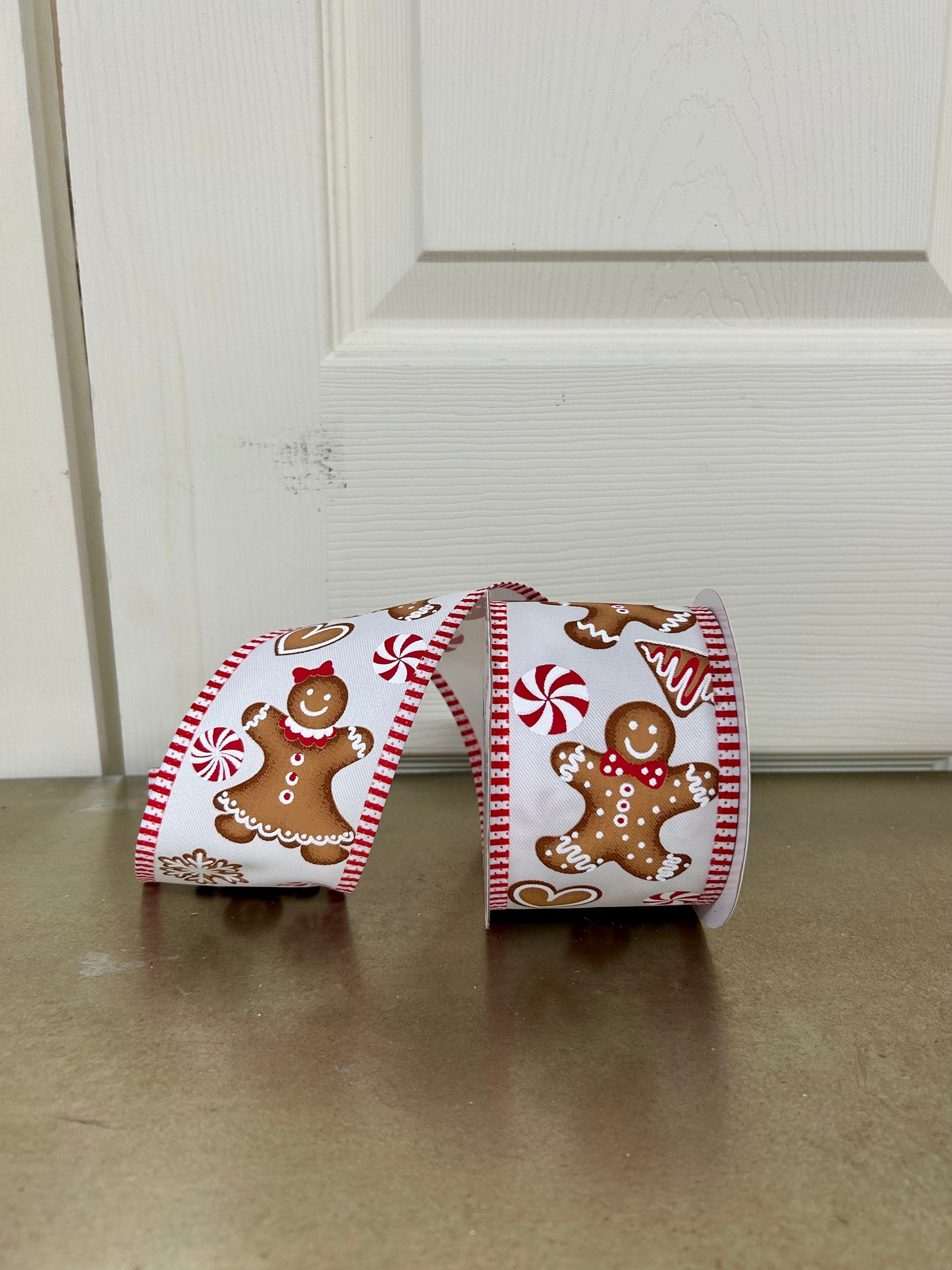 2.5 Inch By 10 Yard Gingerbread Stripe Ribbon