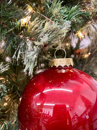 6 Inch Burgundy Lacquer Look Ornament