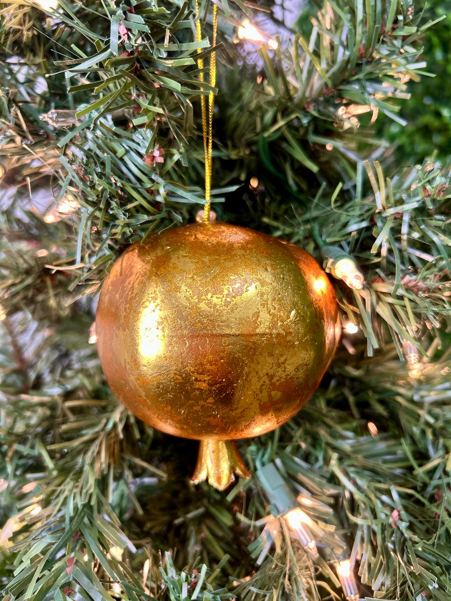 3.5 Inch Antique Bronze Old World Pomegranate Ornament
