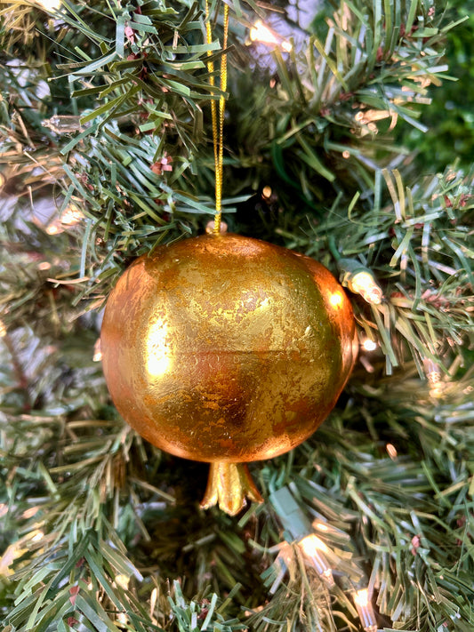 3.5 Inch Antique Bronze Old World Pomegranate Ornament