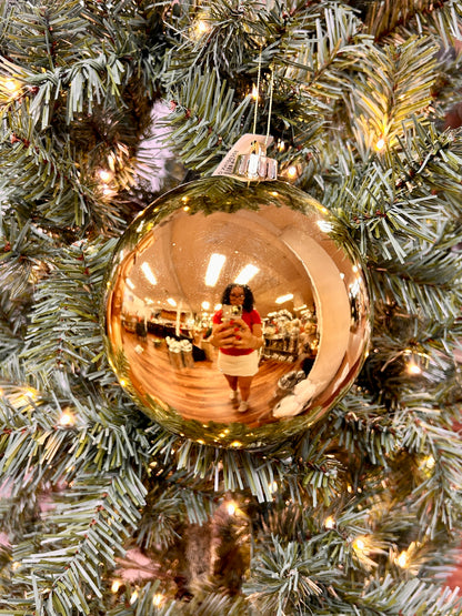 6 Inch Shiny Gold Smooth Ball Ornament