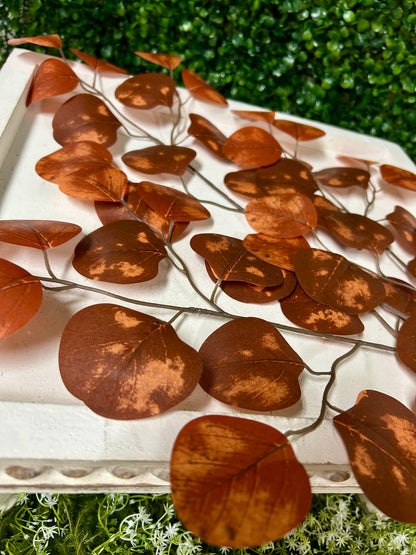 27 Inch Rusty Orange Apple Leaf Spray