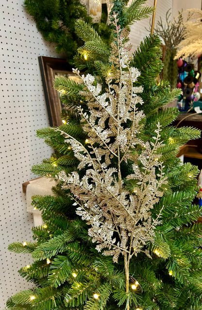29 Inch Champagne Glittered Fern Spray