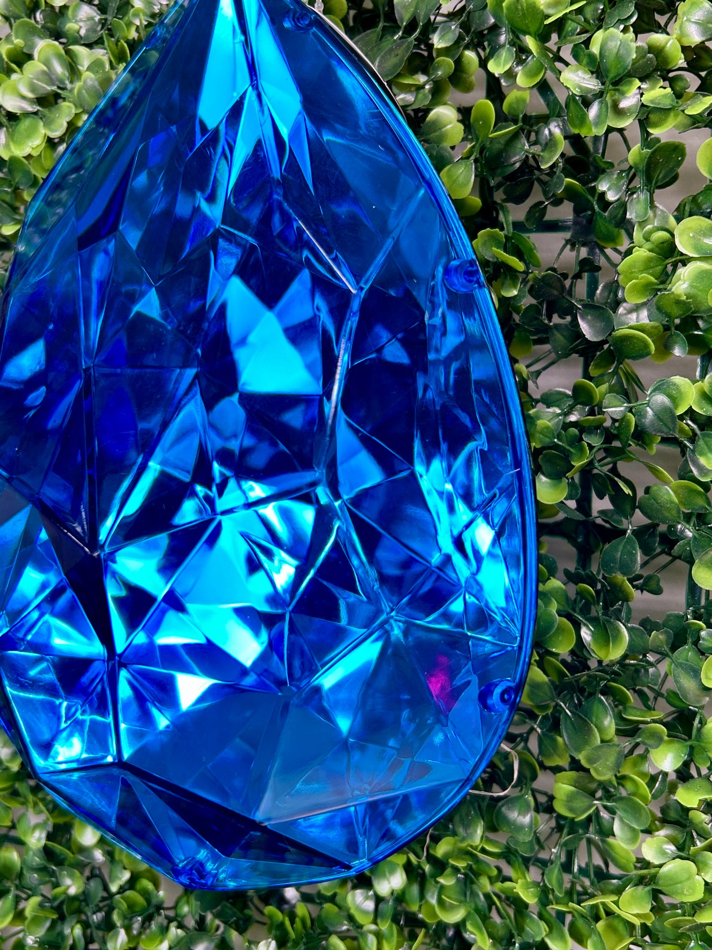 9 Inch Dark Blue Acrylic Rain Drop Diamond Ornament