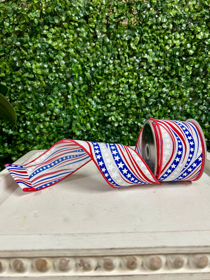 2.5 Inch By 10 Yard Wavy Stripes Ribbon
