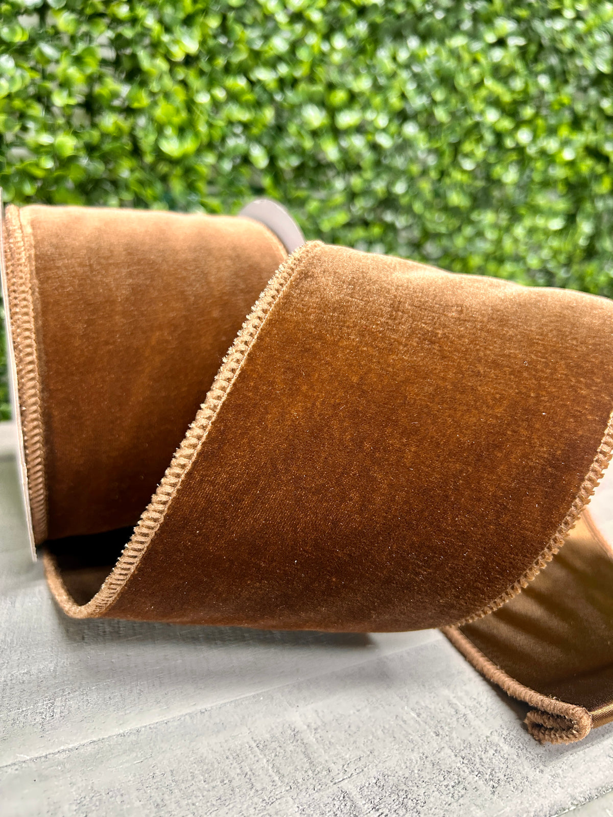 4 Inch By 10 Yard Chocolate Deluxe Velvet With Satin Backing Ribbon