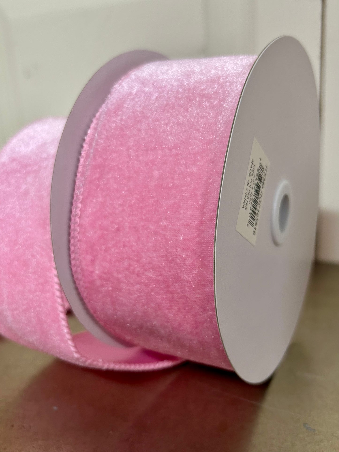 2.5 Inch By 10 Yard Light Pink Deluxe Velvet With Satin Backing Ribbon