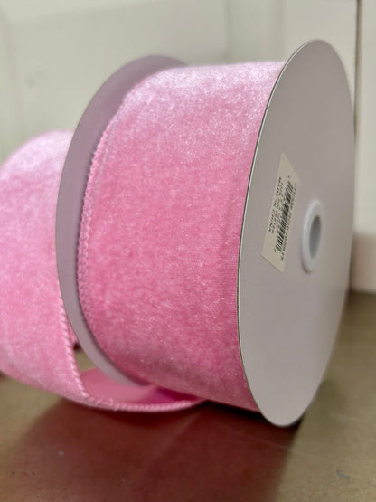 2.5 Inch By 10 Yard Light Pink Deluxe Velvet With Satin Backing Ribbon