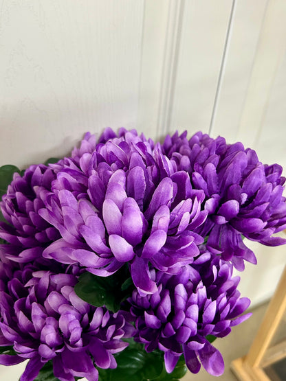 22 Inch Purple Ball Mum Bush